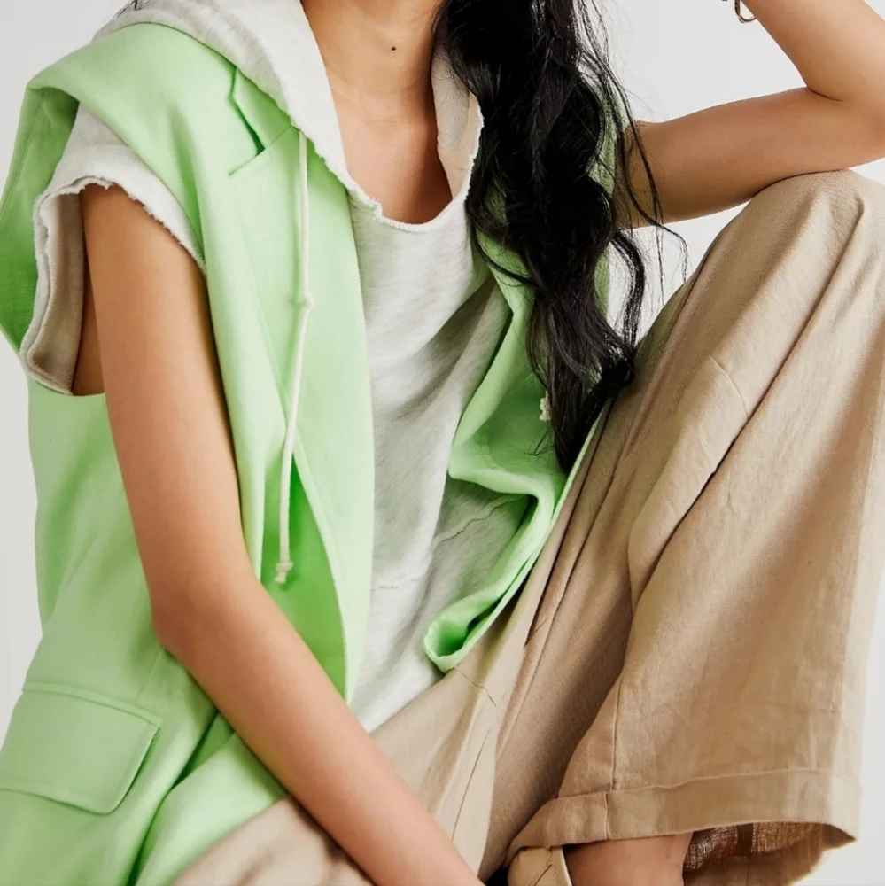 New!We The Free Lime Bright Young‎ Things Linen Vest